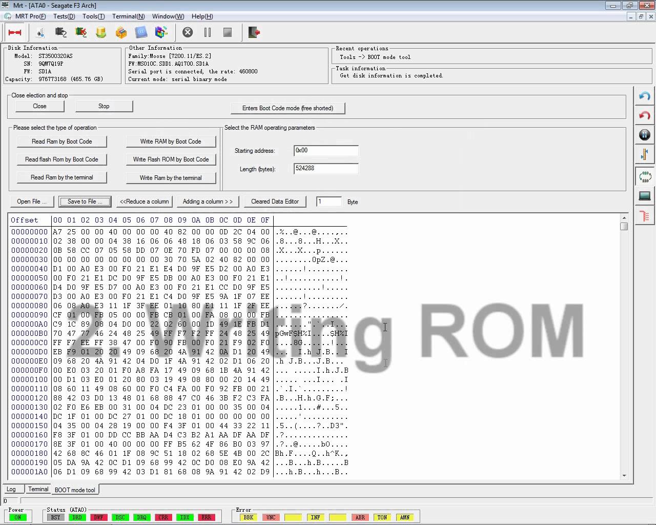 How to use MRT Pro to Read and Write ROM in Seagate F3